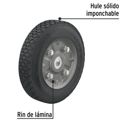 RUEDA P/CARRO  T/ YEGUA COMPLETA PRETUL (TRUPER) IMPONCHABLE 8