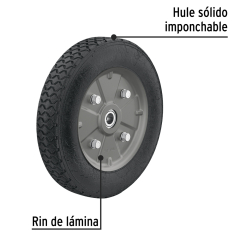 RUEDA P/CARRO T/ YEGUA COMPLETA PRETUL (TRUPER) IMPONCHABLE 10