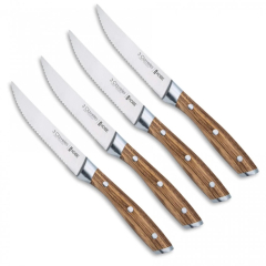 CUCHILLO TRES CLAVELES CHULETERO #1046 KOBE JGO. 4 PZS. 11,5 CM
