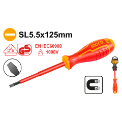 ATORNILLADOR INGCO ELECTRICO AISLADO 1000V 5,5 X 125 MM  # HISD815125