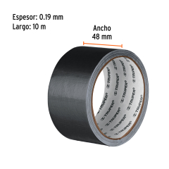 CINTA P/DUCTOS TRUPER NEGRA ADHESIVO TERMOFUSIBLE (PQTE 6 ROLLOS) #CDU-10XN  (103061)