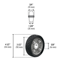 RUEDA P/CARRO T/ YEGUA PRETUL (TRUPER)  IMPONCHABLE 4.1/2