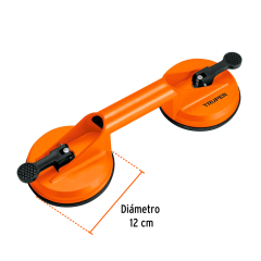 VENTOSA DE ALUMINIO TRUPER PARA VIDRIO 2 PLATOS # VEVI-2A (100761)