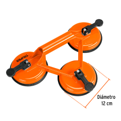VENTOSA DE ALUMINIO TRUPER PARA VIDRIO 3 PLATOS # VEVI-3A (100762)