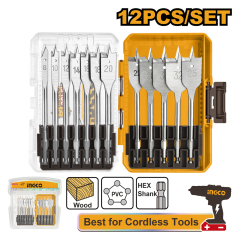 MECHA INGCO INDUSTRIAL P/MADERA JGO 12 PZAS  8-32 MM # AKDL1206