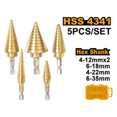 BROCA ESCALONADA INGCO JGO. 5 PZS. # AKSDS2051