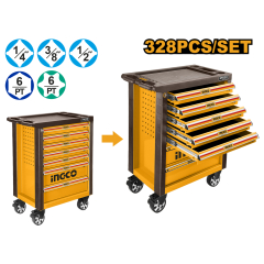 CAJA  INGCO METALICA 7 CAJONES C/HERRAMIENTAS JGO 328  PZAS # HTCS273281