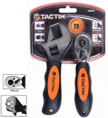LLAVE FRANCESA Y CHICHARRA TACTIX  # 900107 JGO 2 PIEZAS
