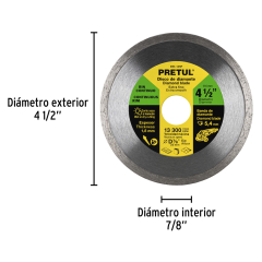 DISCO CORTAR PRETUL (TRUPER)  DIAMANTADO CONTINUO # DID-145P  4.1/2