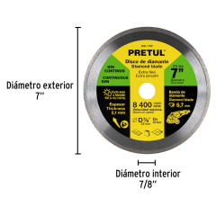DISCO CORTAR PRETUL (TRUPER)  DIAMANTADO CONTINUO # DID-170P  7