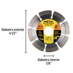DISCO CORTAR PRETUL (TRUPER) DIAMANTADO SEGMENT # DID-340P  4