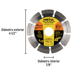 DISCO CORTAR PRETUL (TRUPER) DIAMANTADO SEGMENT # DID-345P  4.1/2