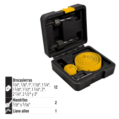 SIERRA COPA PRETUL (TRUPER) 15 PIEZAS P/INSTALAR CERRADURAS #KIT-14P (26037)