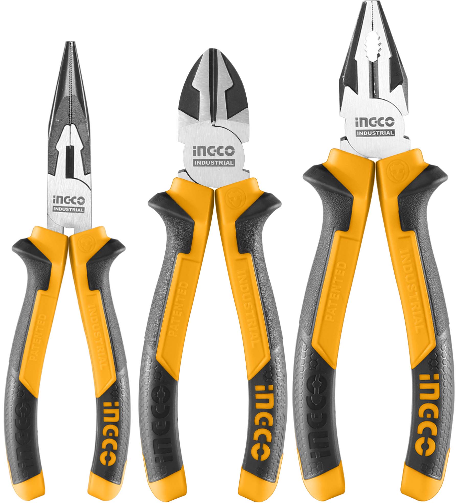 ALICATE INGCO UNIVERSAL,C/ DIAGONAL,PUNTA LARGA JGO 3PZAS #HKPS28318