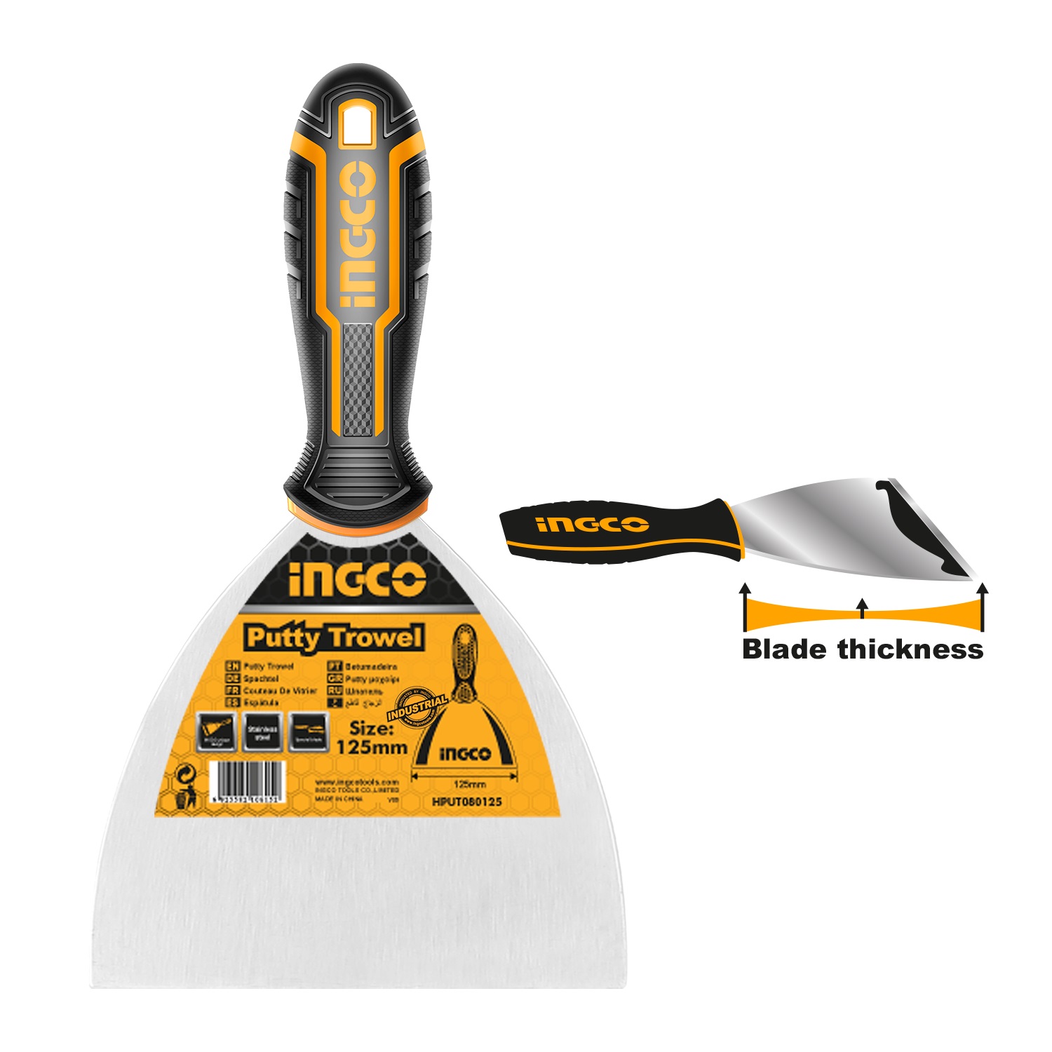 ESPATULA INGCO MANGO PLASTICO 125 MM # HPUT08125