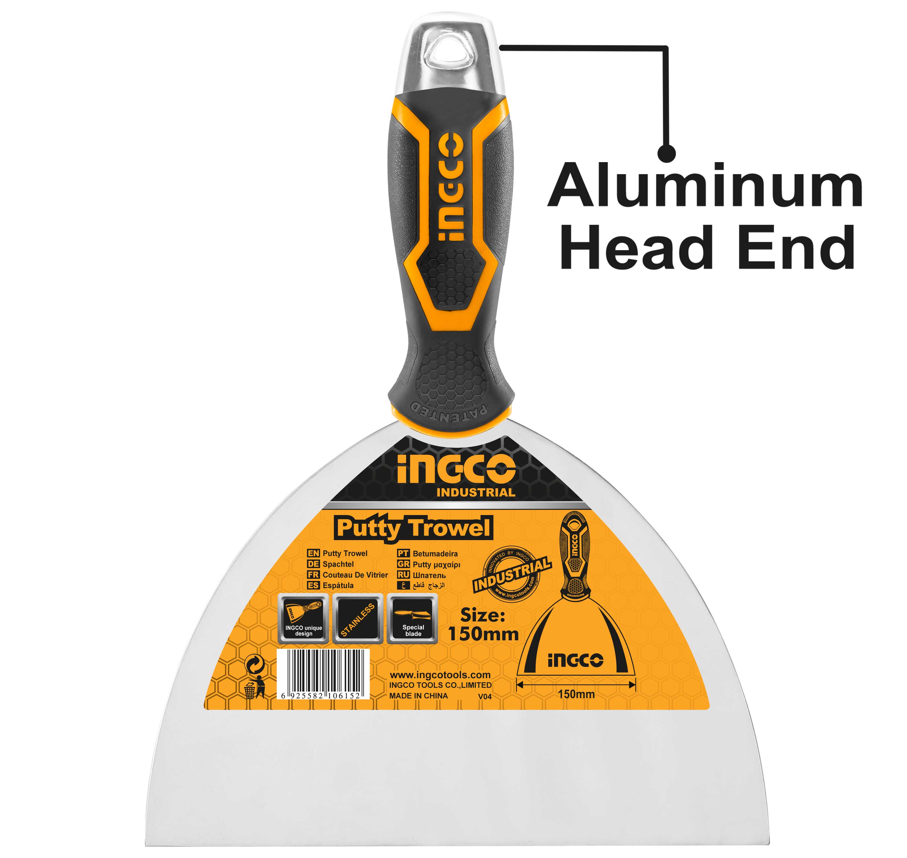 ESPATULA INGCO MANGO PLASTICO 150 MM # HPUT08150