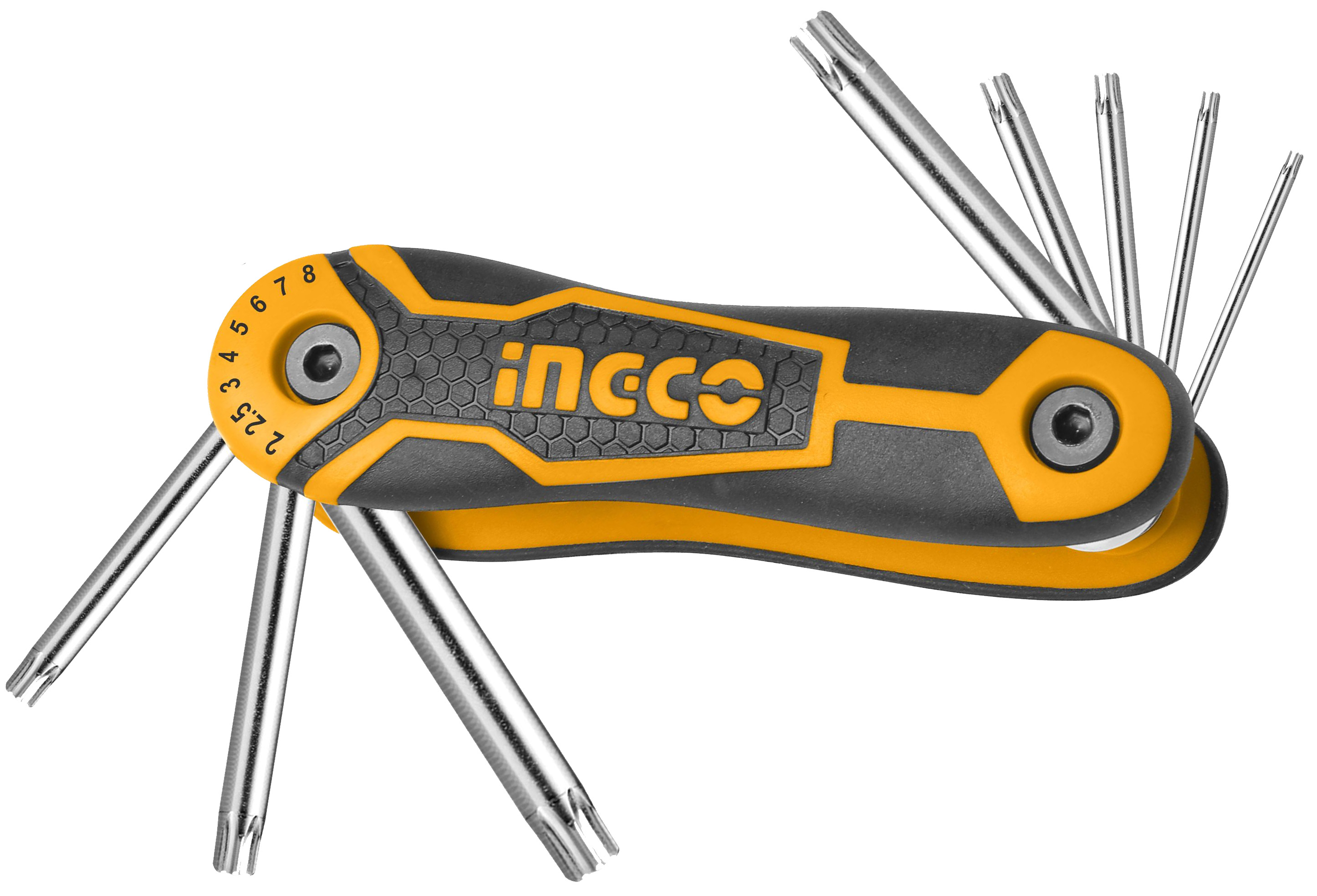 LLAVE TIPO ALLEN INGCO TORX T9-T40 JGO. 8 PZS. # HHK14083
