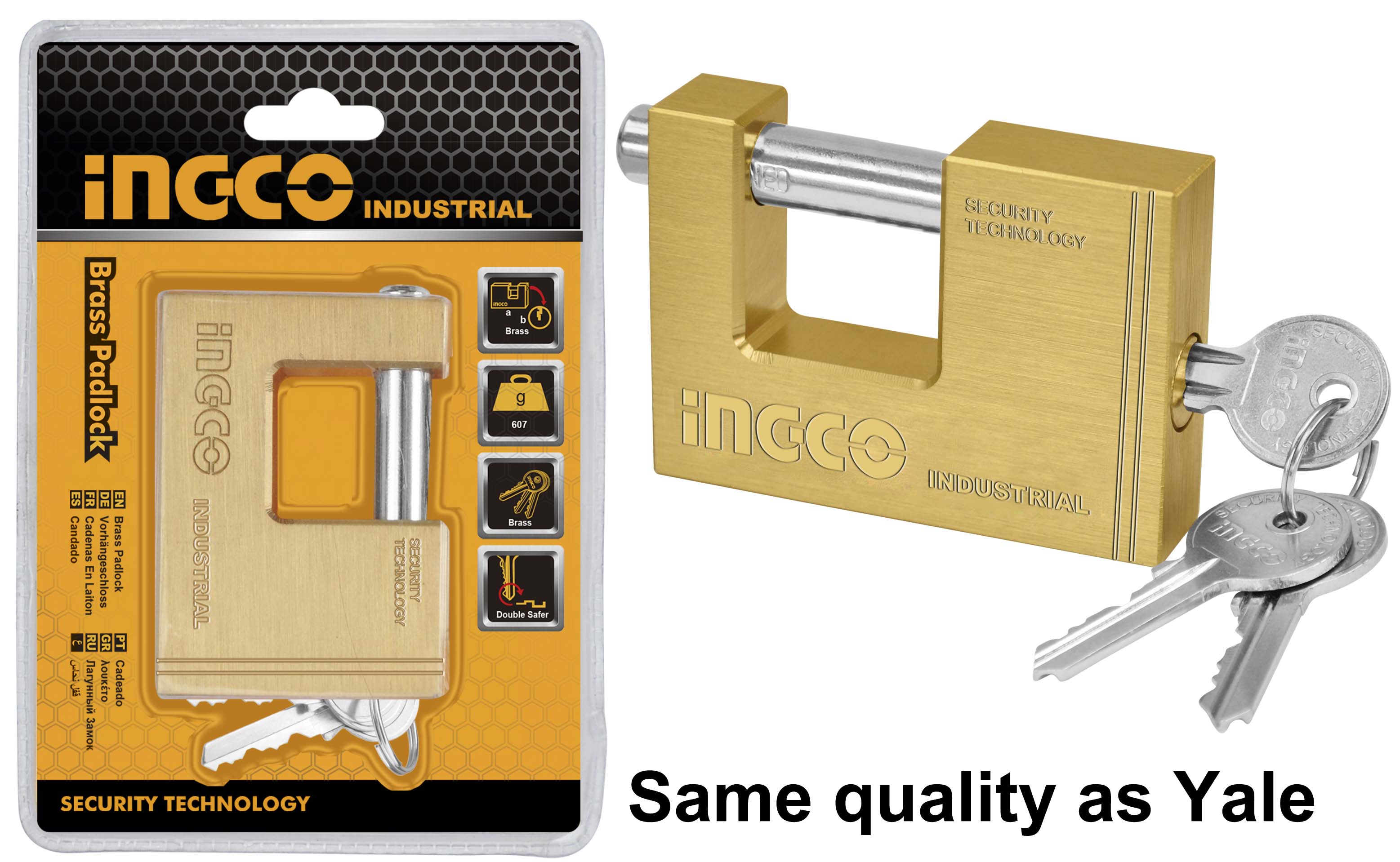 CANDADO INGCO BRONCE ANTIPALANCA 80 MM C/3 LLAVES # DBBPL0802